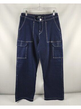 True Religion Jeans Womens 28x31 Blue Cargo Denim Pants NWT